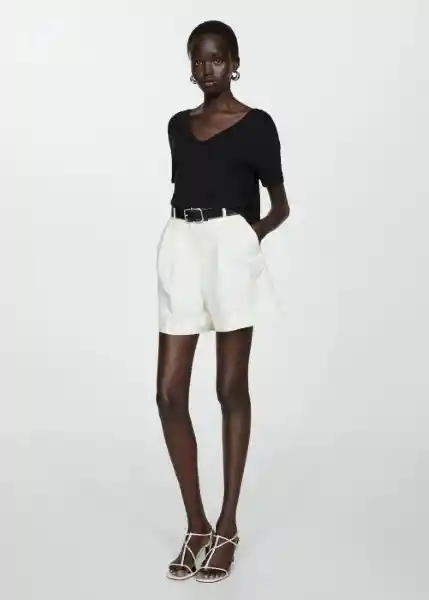 Camiseta Vispi Negro Talla L Mujer Mango