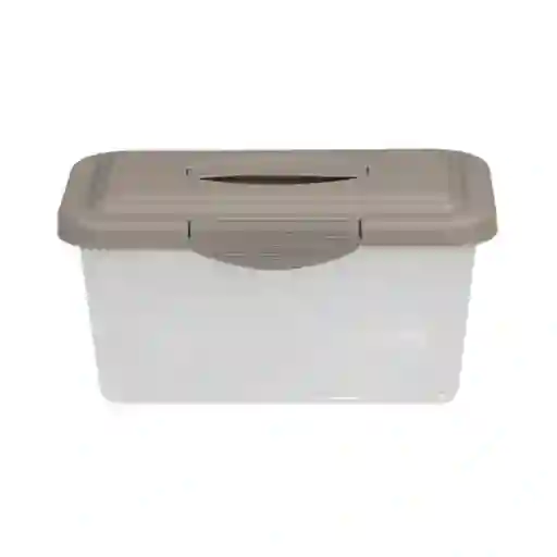 Krea Caja Organizadora Transparente Tapa Color Gris 6 L