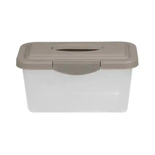 Krea Caja Organizadora Transparente Tapa Color Gris 6 L