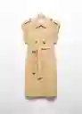 Abrigo Trench Asterix Camel Talla S Mujer Mango