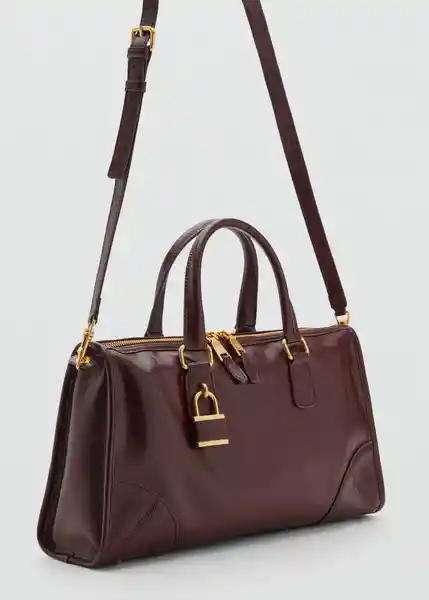 Bolso M Agnes Chocolate Talla 99 Mujer Mango
