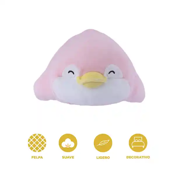 Peluche Pinguino Acostado Pendy Mini Family Rosa 19" Miniso