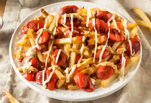 Salchipapa con Pollo O Carne