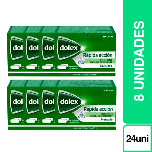 8 x Dolex Rapida Accion Acetaminofen (500 mg)