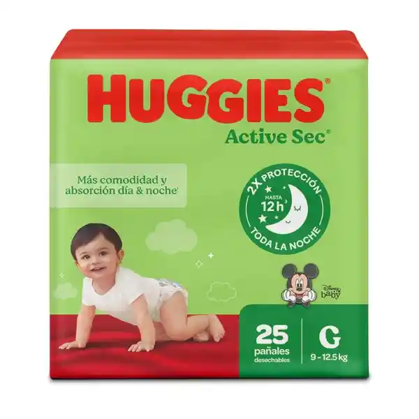 Pañales Huggies Active Sec Etapa 3/G Más Comodidad 25 Und