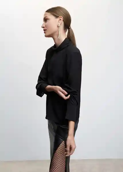 Blusa Lula Negro Talla S Mujer Mango