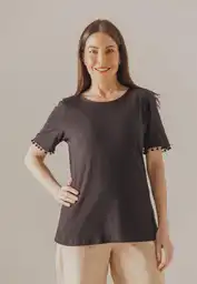 Camiseta Manga Corta de Dama Negro Talla L