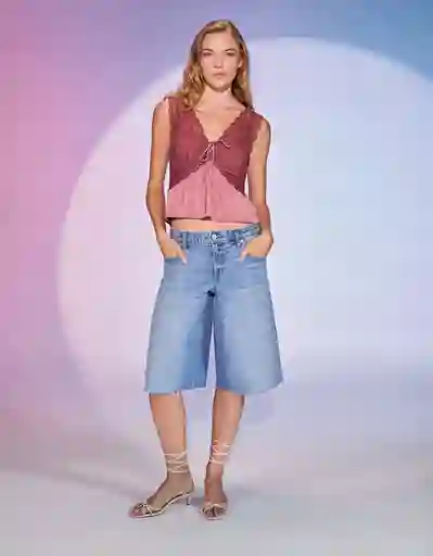 Short Mujer Azul Talla 4 8502936 American Eagle