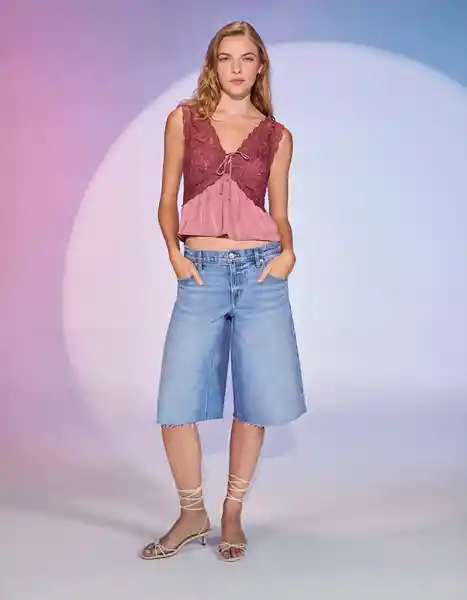 Short Mujer Azul Talla 4 8502936 American Eagle