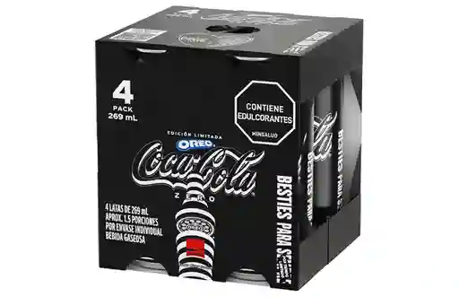 Gaseosa Coca - Cola Zero Sabor Oreo 269 ml x 4 und