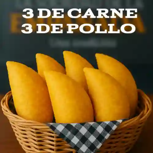 Combo Empanadas 3 Und Carne, 3 Und Pollo
