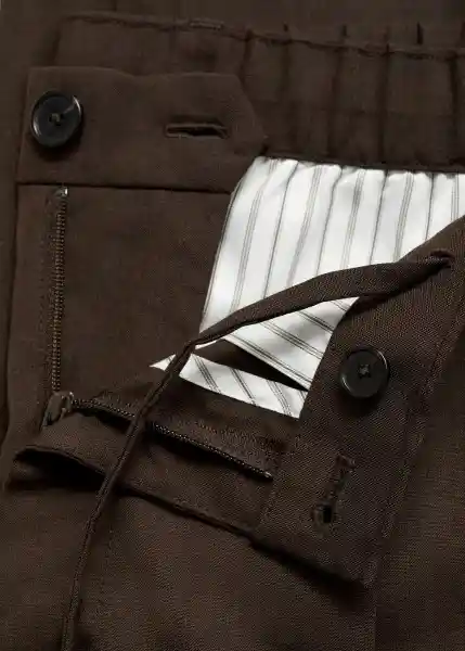 Pantalón Tropical Chocolate Talla 42 Hombre Mango