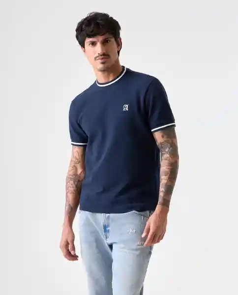 Camiseta Hombre Azul Talla XL 842G009_AZU194024 Americanino