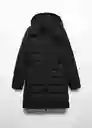 Abrigo Anorak Bego Negro Talla 24 Mujer Mango