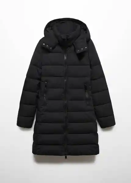 Abrigo Anorak Bego Negro Talla 24 Mujer Mango