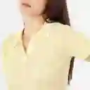 Suéter Cuello Sport Manga Corta Amarillo Talla S 555838