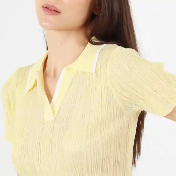 Suéter Cuello Sport Manga Corta Amarillo Talla S 555838