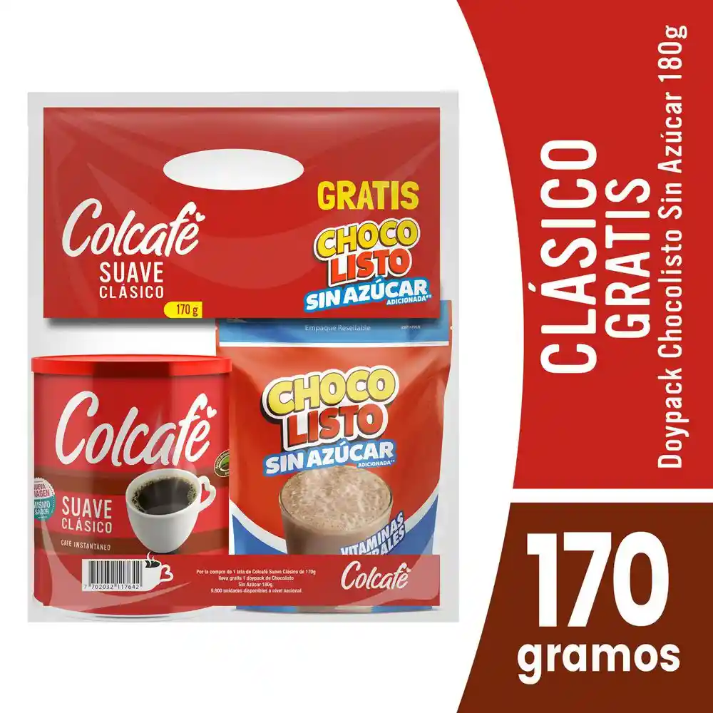  Cafe Clasico Gts Chocolisto Colcafé 170 Gr 