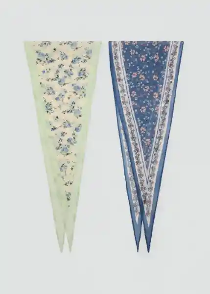 Pañuelo Rhombus Azul Talla 99 Mujer Mango