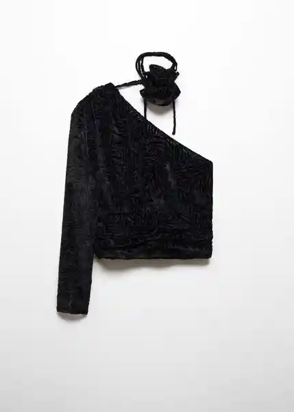 Blusa Adeli Negro Talla M Mujer Mango