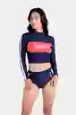 Crop Top Manga Larga Sunshine Block Jet Mujer Navy T. M Speedo