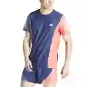 Adidas Camiseta Manga Corta Para Correr Hombre Azul Talla XS