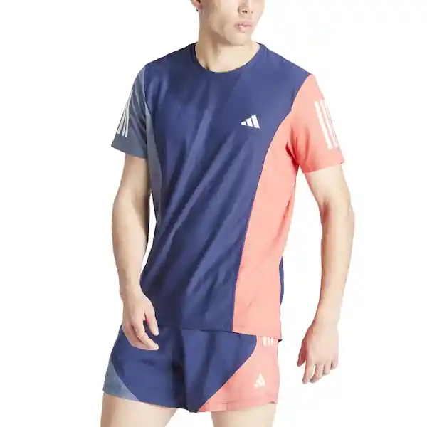 Adidas Camiseta Manga Corta Para Correr Hombre Azul Talla XS