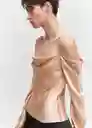 Blusa Mafalda Crudo Talla S Mujer Mango