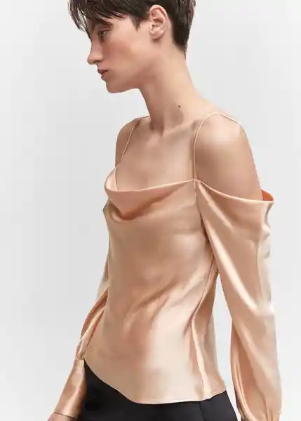 Blusa Mafalda Crudo Talla S Mujer Mango