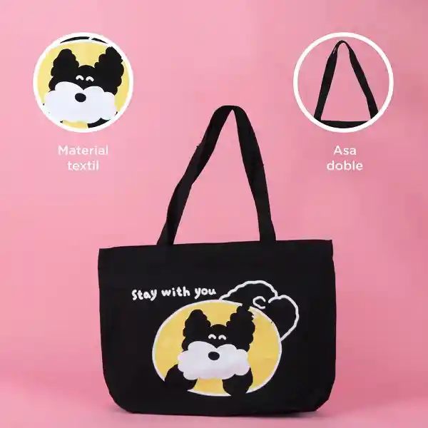 Bolso de Compras Negro Serie Miniso