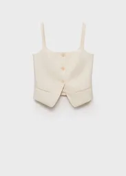 Chaleco Tempo Crudo Talla M Mujer Mango