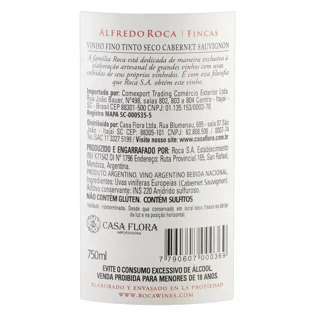 Roca Alfredovino Cabernet Sauvignon Botella