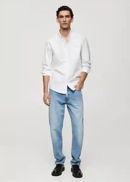 Camisa Oxford Blanco Talla XXL Hombre Mango