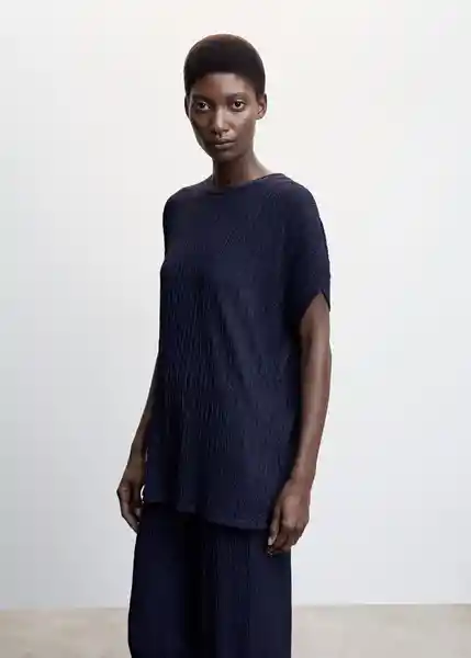 Camiseta Birbi Navy Talla S Mujer Mango