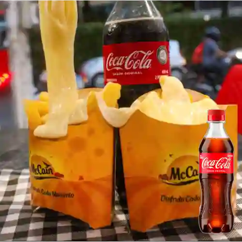 Combo Súper Papas c/ Queso +Cocacola Orig 400ml