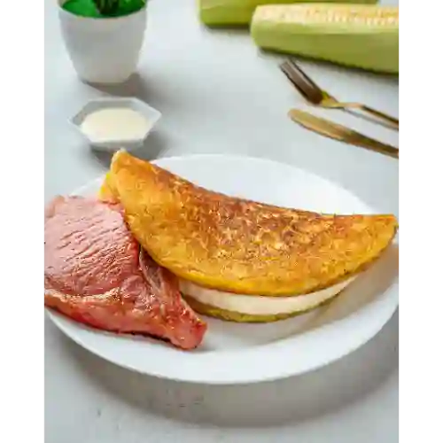 Cachapa Grande con Chuleta Ahumada