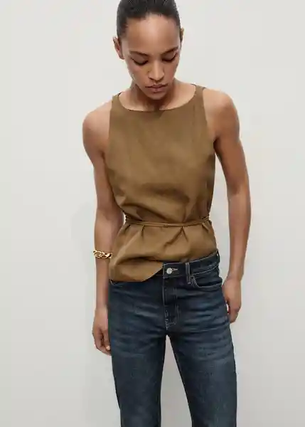 Jean Fiona Tejano Oscuro Talla 38 Mujer Mango