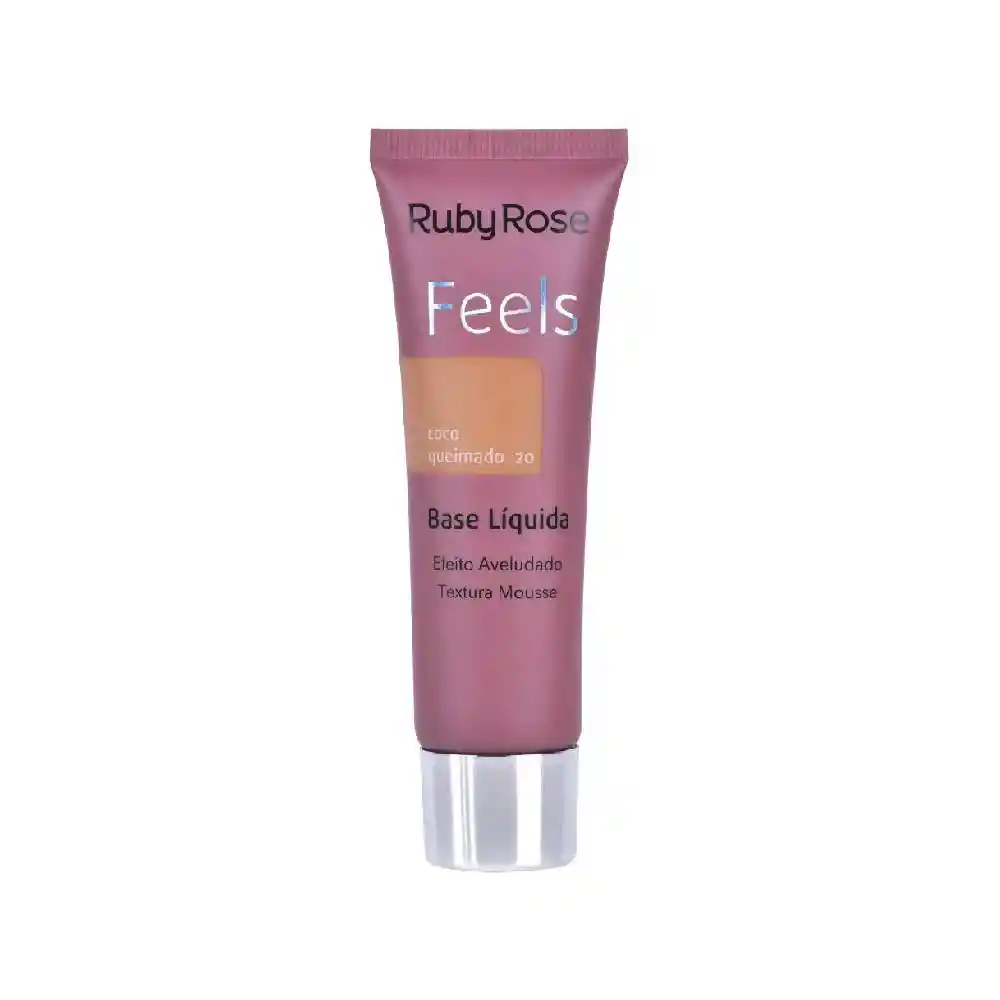 RUBY ROSE Base Facial Líquida Feels Tono Coco Queimado 20