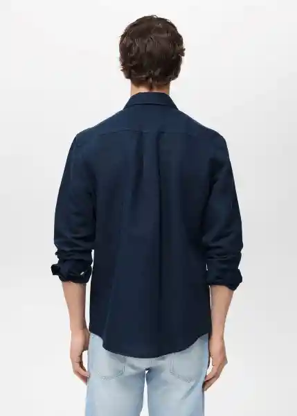 Camisa Avispa Navy Talla XS Hombre Mango