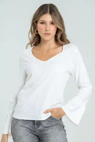 Blusa Maximara Color Blanco Crudo Talla M Ragged