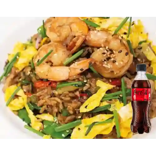Combo Arroz c/ Camarones +Cocacola S/az 400ml