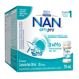 Nan Fórmula Infantil Líquida Optipro 70 mL x 4 Und