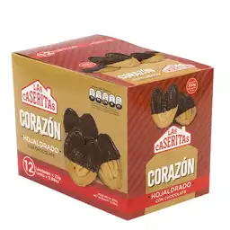 Las Caseritas Galleta Corazón Hojaldrado con Chocolate