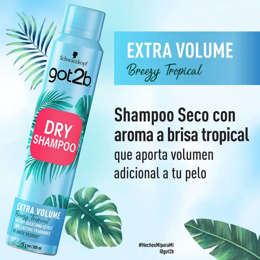 Schwarzkopf Shampoo Seco Got2B Voluminizador Breezy Tropical 