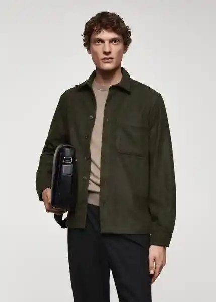 Camisa Través Khaki Talla S Hombre Mango