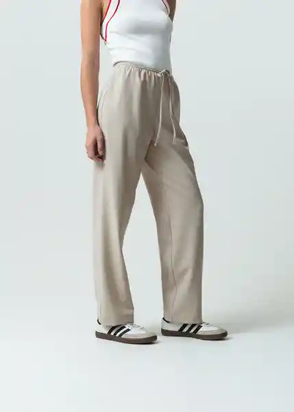 Pantalón Moly Mujer Crudo Pluma Medio Talla L 532G345 Naf Naf