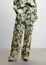 Pantalón Cammo Verde Talla L Mujer Mango