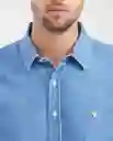 Camisa Denim Corta Azul Lago Primavera Oscuro S Chevignon