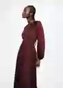 Vestido Vera Vino Talla Xs Mujer Mango