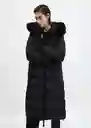 Abrigo Anorak Deluxy Negro Talla XS Mujer Mango